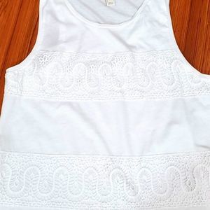 NWT J CREW crochet muscle shirt in Ivory